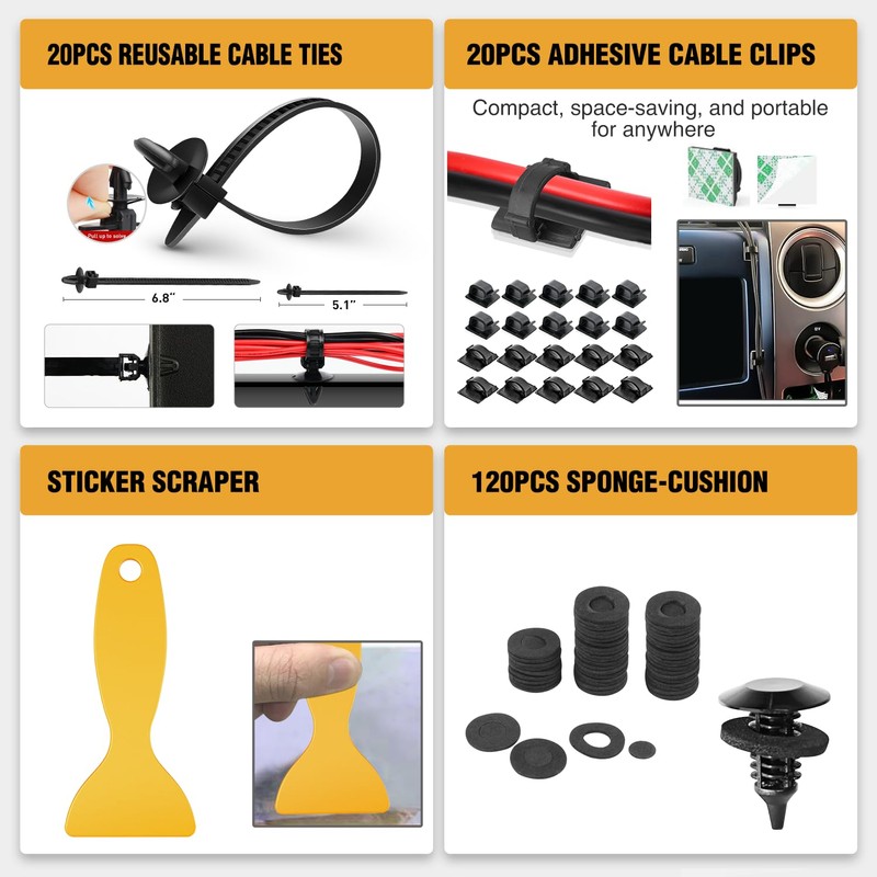 GOOACC 330Pcs Trim Removal Tool, Auto Push Pin Bumper Retainer