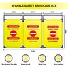 3 Panels Safety Barricade, 5.8FT Removable Foldable Security Gates Barrier