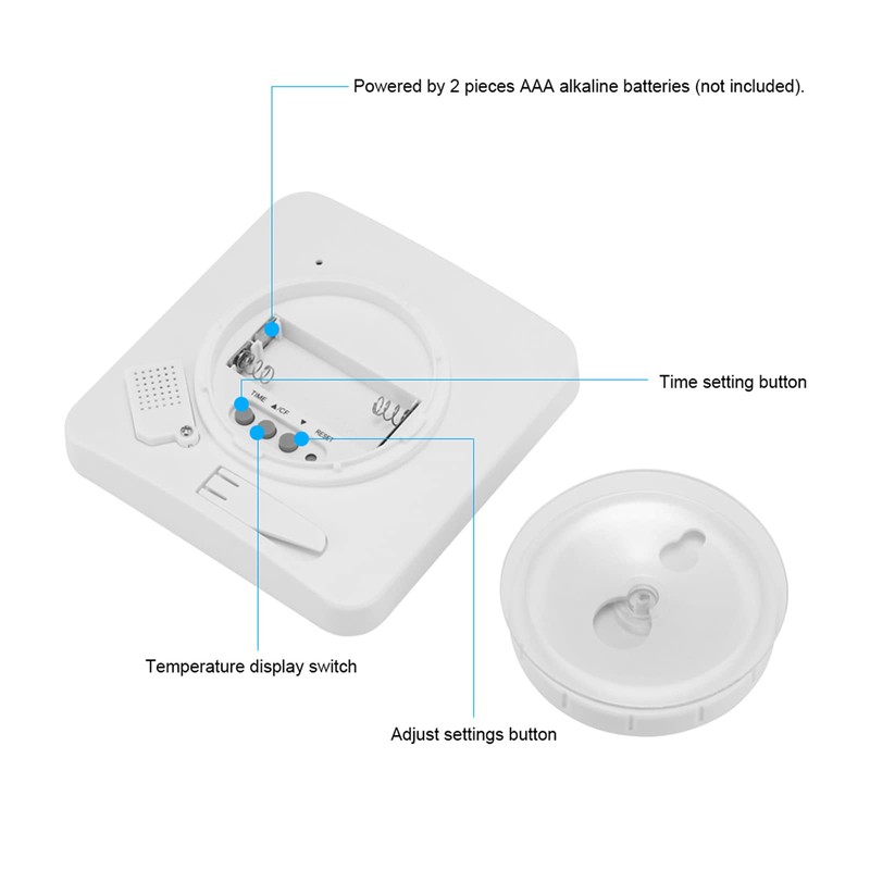 ZONJIE Bathroom Clock - Waterproof Shower Clock for Bathroom, Digital
