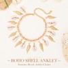 Zoestar Boho Shell Anklets Gold Leaf Ankle Bracelets Pearl Beach