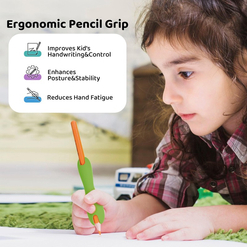 3 Pack Silicone Pencil Grips for Kids & Adults, Ergonomic