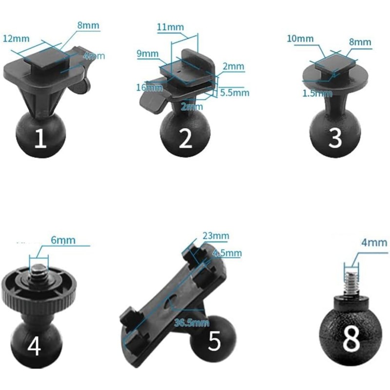 EVIMARLEN 6-in-1 Car Mount for Dash Cam & GPS -