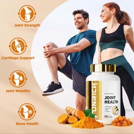 Glucosamine, Chondroitin & MSM Joint Support Supplement with Turmeric & Boswellia for Cartilage, Flexibility & Joint Comfort - 120 Capsules