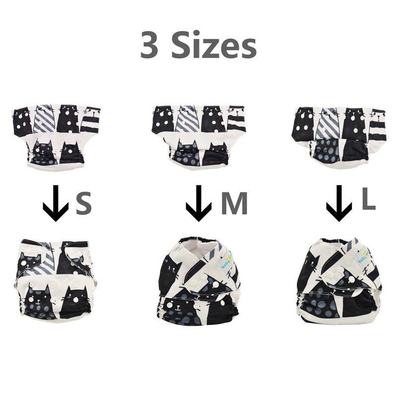 babygoal Reusable Cloth Diapers for Girls, Adjustable Washable Nappy 6pcs+