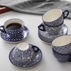 Selamica Ceramic 8 oz Cappuccino Cup Set with Saucers, Espresso