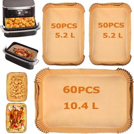 160pcs Airfryer Backpapier für Ninja Flex Drawer Dual Zone AF500EU 10,4L Heißluftfritteuse,Zubehör für Ninja Foodi AF500EU AF500EUCP Airfryer,Auch kompatibel mit Cecotec Dual 9000 9L