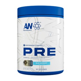 AN Performance Pre-Workout Powder Supplement for Men & Women | Energy Drink Mix with 300mg Caffeine + Beta Alanine + Citrulline | Third-Party Tested | Blue Razz | 30 Servings