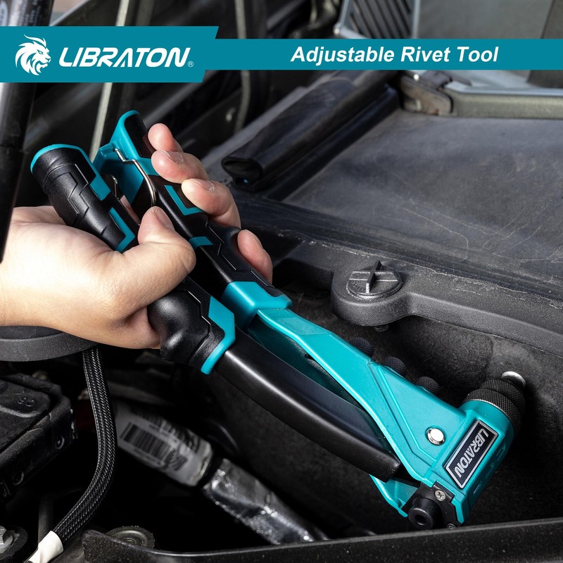 LIBRATON Heavy-Duty Rivet Gun, Pop Rivet Gun Set, Professional Hand