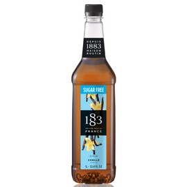 1883 Sugar Free Vanilla Syrup – Sugar Free Vanilla Coffee Syrup, Zero Calorie Beverage Mixer, Made in France, 1 Liter Plastic Bottle