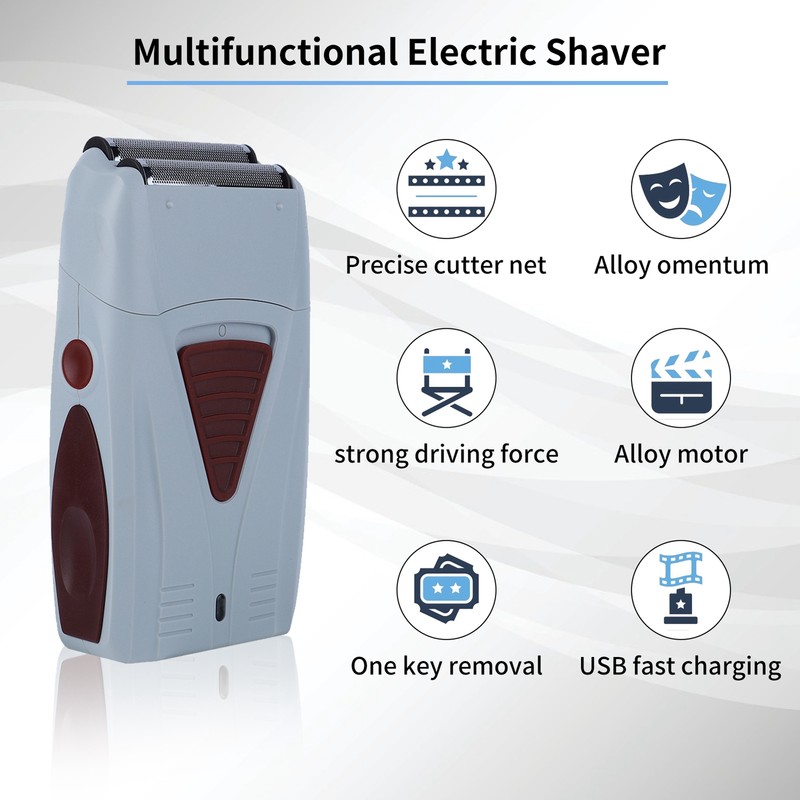 Rechargeable Men Electric Hair Clipper Trimmer Double Head Razor Reciprocating