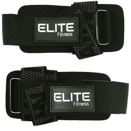 Elite Fitness Straps para Levantamiento de Pesas con muñequera(PAR), Correas de Levantamiento, Ideal para Crossfit y Gimnasio (Gris)