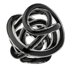 Torre & Tagus Orbit Glass Décor Ball, 4.5-inch Diameter, Black