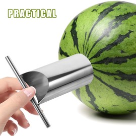 Alipis Stainless Steel Watermelon Puncher Cutter, Melon Opener and Corer, Fruit Cutting Tool for Home Use, 4.72 X 4.33 X 2.04 Inches, Silver