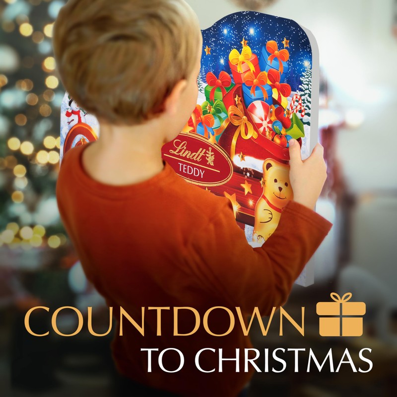 Lindt TEDDY Sleigh Assorted Chocolate Advent Calendar, Box of Assorted