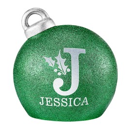 Let's Make Memories Holiday Initial Glitter Light-Up Tabletop Christmas Ornament - Small Green