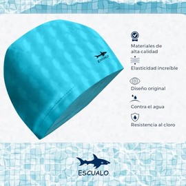 escualo Gorra para Natacion Unisex Adulto Modelo Tekno Plus (Elastano y Nylon) Unitalla, Color Aqua