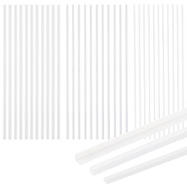 BENECREAT 60Pcs 3 Styles Abs Styrene Plastic L-Shaped Right Angle Strip White, Thick Styrene Plastic Evenly Legged Angularly Formed, for DIY Craft Sandbox Material for Model Building