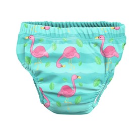 Pss! - Baby Swimming Trunks - Pink Flamingo Model - For Babies from 3 to 8 kg - M - Unisex - Multicoloured Design - Absorbent and Reusable - Waterproof and Comfortable - Pack of 1