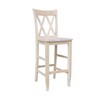 IC International Concepts Double X-Back Bar Height Stool Solid Wood,