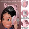 Headphone Pink Gaming Headset with Removable Cat Ears, with Surround