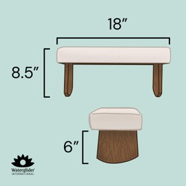 Waterglider International Meditation Bench (Burgundy), Seiza, Sustainable Acacia Wood with Curved Bottom Edges for The Perfect Posture, Meditation Stool, Prayer Bench, Meditation Chair, Yoga Stool