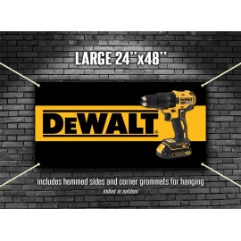 DeWalt Drill 20V workshop man cave banner 24"x48"
