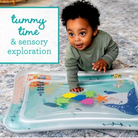 Infantino - Jumbo Pat & Play Water Mat - Enhances Tummy Time and Motor Skills - Baby Play Mat - Sea-Themed Mess-Free Water Play for Babies - Multicolor - 3 Months and Above.