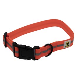 HUNDEFREUND Soft Dog Collar 35-50 cm Neon Bright (Orange) Reflective Comfortable Easy Care