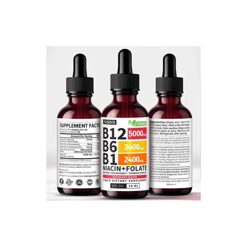 Nusava Complejo De Vitamina B12 Liquido Hecho En Usa