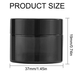6 x Empty Cream Jars, 10 ml Cosmetic Jar, Cosmetic Jar, Black Empty Jar, Round, Refillable Cream Container, Travel Cosmetic Container with Lid for Cosmetics, Creams, Lotions, Nail Art Beads