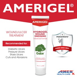 AMERIGEL Wound Care Bundle - 1 oz. Hydrogel Wound Dressing, 4 fl oz. Saline Wound Wash - Moisture-Rich Healing and Advanced Skin and Wound Care