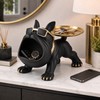 Bulldog Decorative Storage Tray Statue – 11.8-Inch Resin Dog Figurine