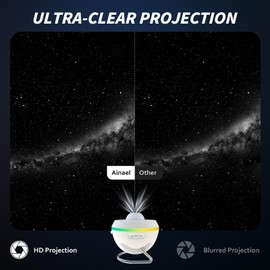 Ainael Galaxy Projector, Star Projector Home Planetarium Space Ceiling Starry Sky Night Light with Light Strip, Meteor and Galaxy Projector for Kid Adult Bedroom Christmas Gift (White)