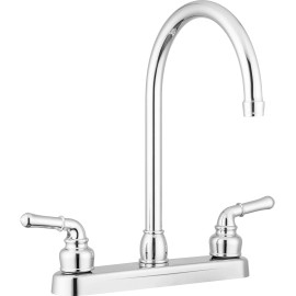 Pacific Bay Lynden Modern High Arc Kitchen Sink Faucet - Metallic Plating Over A