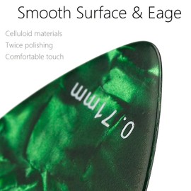 Celluloid Guitar Picks 15 Pack with Metal Box includes Thin, Medium, Heavy & Extra Heavy Picks, for Acoustic Guitar Electric Guitar Ukulele (Silver)