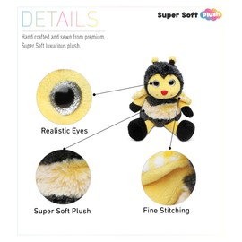 DolliBu Sitting Bee Super Soft Stuffed Animal, Cute Realistic Stuffed Animals for Girls. Boys and Adults Animal Gifts, Kids Bee Nursery Decor for Newborn - 7 inches