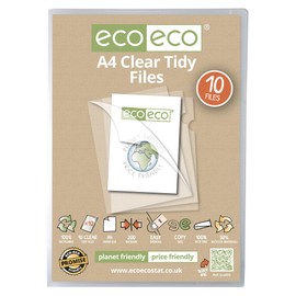 eco-eco 120 x A4 50% Recycled Tidy Files Clear Flush Cut Report Folders