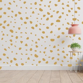 artcraftuk Dalmation Spots Dot Polka Dots Wall Vinyl Stickers Decal Child Kids Art Decor Nursery Home (200+ Gold Spots)