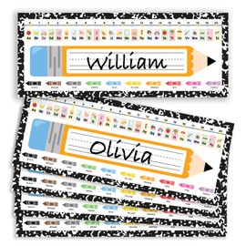42 PCS Desk Name Tags for Classroom, Studennt Name Tags for Desks, Student Name Plates for Desks Classroom, Kindergarten, Preschool, Composition Colorful Teacher Nameplates 4.7x4.7 (Photo)