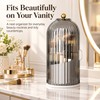 360° Rotating Makeup Brush Holder with Lid – Dust-Protected Cosmetic