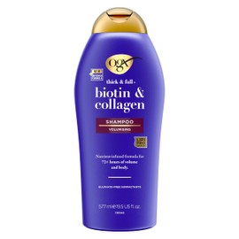 OGX, Shampoo Biotin Collagen, Ideal para Cabello Fino o Delgado, Renueva y Da Volumen, Contiene Provitamina B7, 577ML                                 