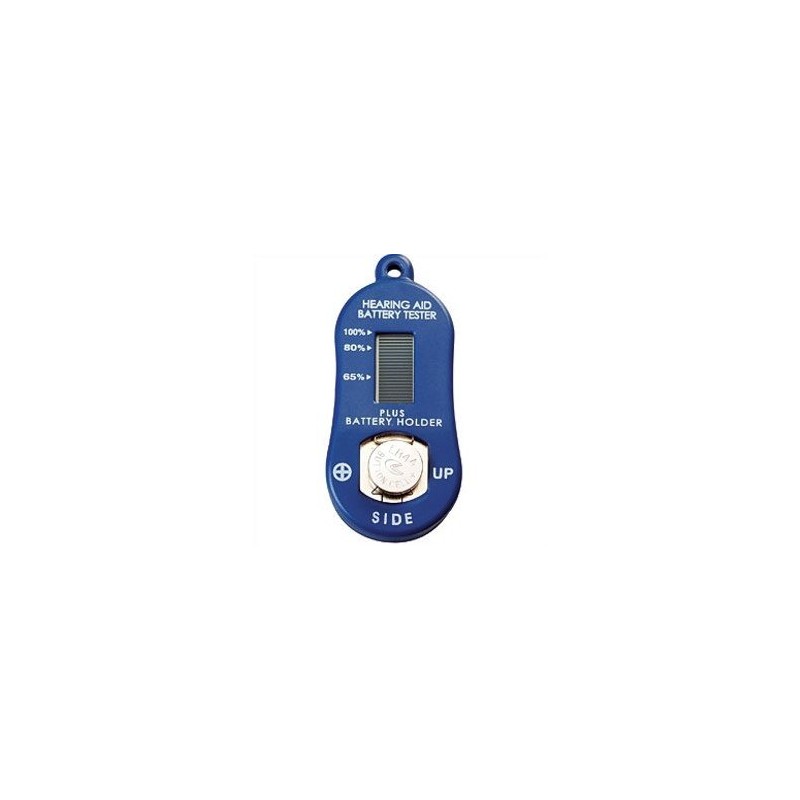 Hearing aid battery tester with spare battery Compartment