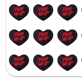 Friday The 13th Logo Heart Shaped Planner Calendar Scrapbook Craft Stickers