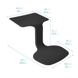 ECR4Kids The Surf Portable Lap Desk, Flexible Seating, Black