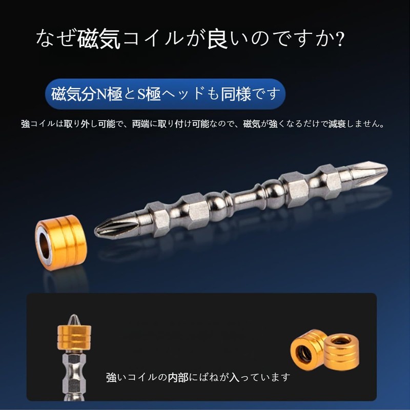 Double-ended Bit 5 Pcs, Magnetic Screwdriver Bit, Shockproof, Anti-Slip, Impact
