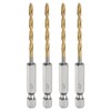 sourcing map 4pcs 1/4" Hex Shank Twist Drill Bits 3mm