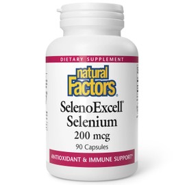 Natural Factors, SelenoExcell Selenium 200mcg, Antioxidant & Immune Support, 90 Capsules