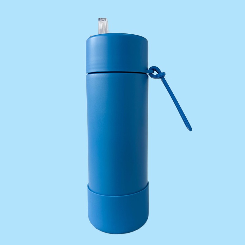 Pick Plate Stainless Steel Water Bottle with Bumper (Blue)
