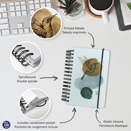 Pierre Belvédère - 2026 Annual Agenda Bilingual - 12 Months - Daily Planner - 6” x 8” - Hardcover Spiralbound - Year Monthly Weekly Planner - Hummingbird - 442471