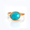 Turquoise ring, stackable ring, Vermeil Gold or silver, bezel set